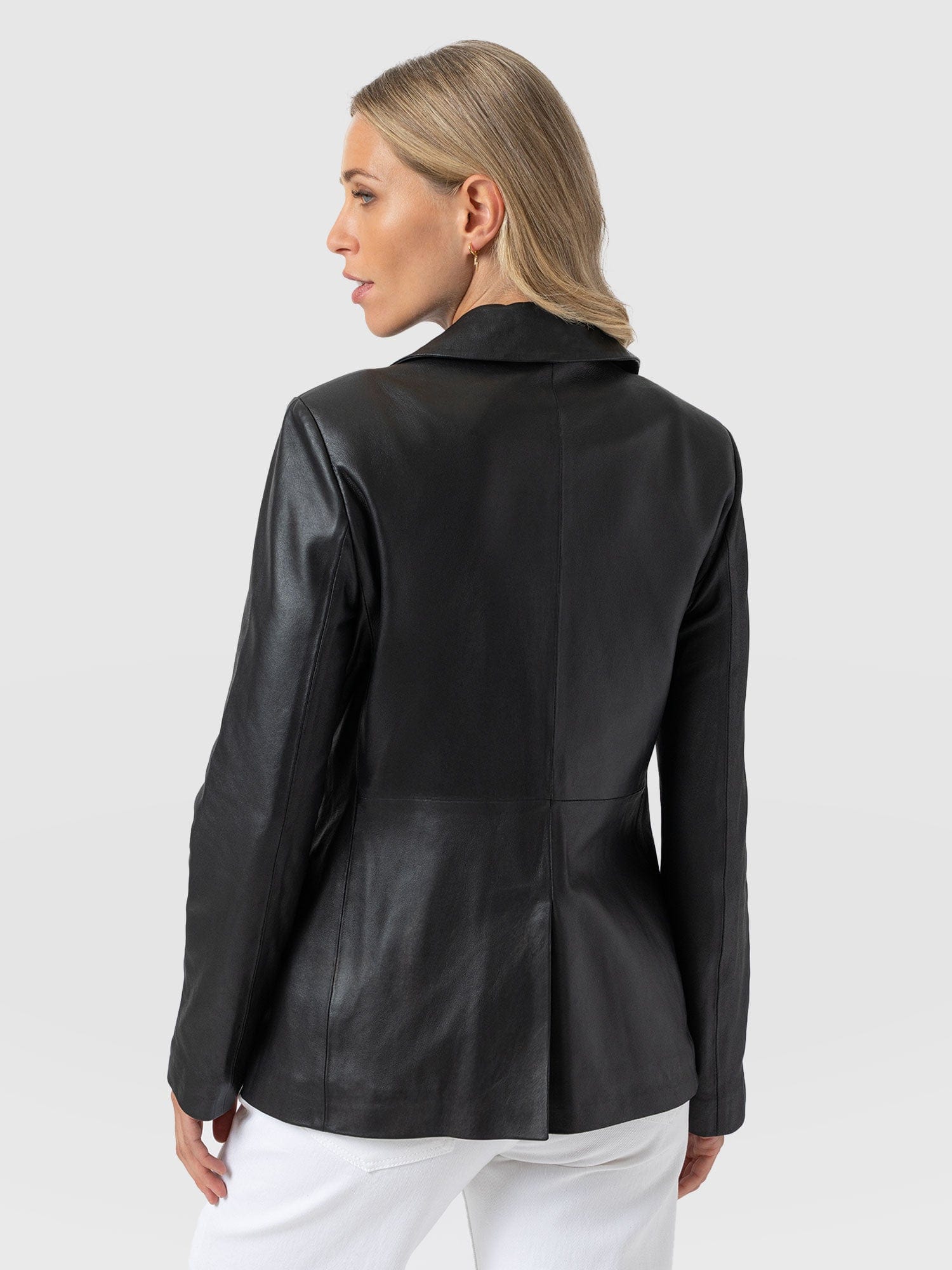 Axel Single Breasted Blazer - Black Leather